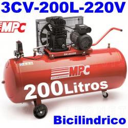Compresor MPC monofásico bicilíndrico de 200 litros SNB20035M