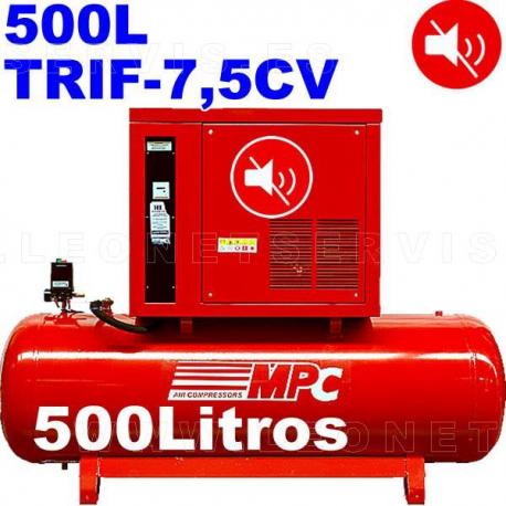Compresor MPC insonorizado trifásico bicilíndrico de 500 litros MUTE500