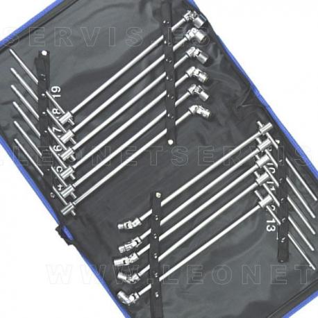 Juego de llaves con vasos articulados (10 piezas)