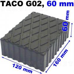 G02 Taco de goma para elevador, altura 60 mm