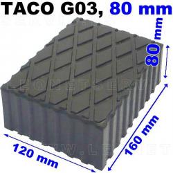 G03 Taco de goma para elevador, altura 80 mm