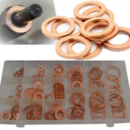 Surtido de arandelas de cobre para inyectores diesel, 140 piezas