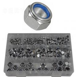 Surtido de tuercas métricas con anillo de retención, 300 piezas