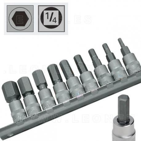 Juego de vasos de punta ALLEN o hexagonal, 10 piezas