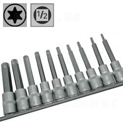 Juego de 10 puntas cortas Torx en vaso de 1/2