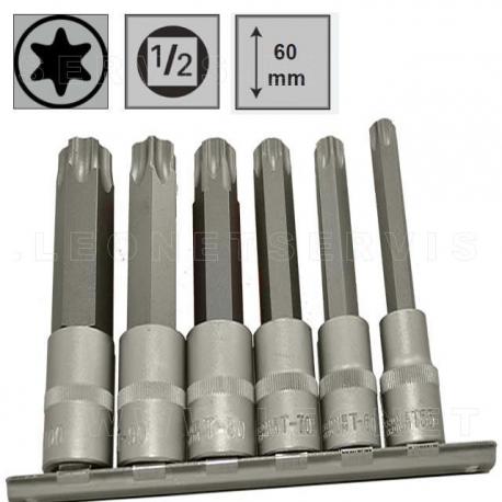 Juego de 10 puntas largas Torx en vaso de 1/2
