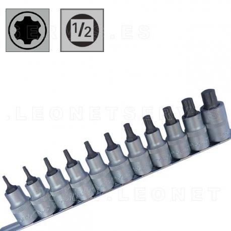 Juego de 6 puntas largas Torx en vaso de 1/2