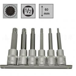 Juego de 8 puntas cortas XZN SPline en vaso de 1/2 y de 1/4