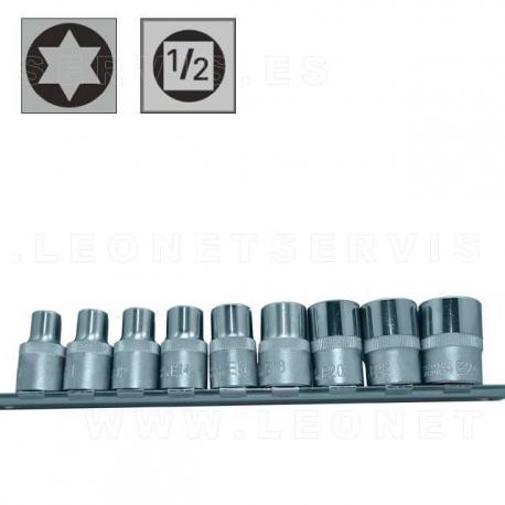 Juego de 9 puntas largas Ribe en vaso de 1/2