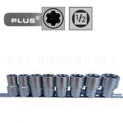 Juego de 8 vasos cortos Torx Plus con cuadradillo de 1/2