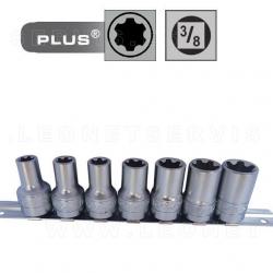 Juego de 8 vasos cortos Torx Plus con cuadradillo de 1/2