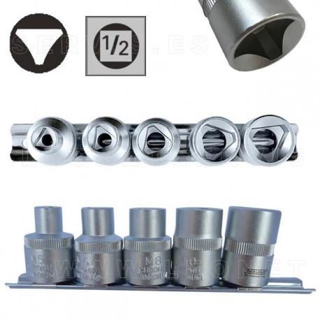 Juego de 7 vasos cortos Torx Plus con cuadradillo de 3/8