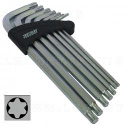 Juego de 9 llaves torx extra largas con extremo de bola