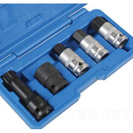 Juego de vasos y puntas para bujes Mercedes y VAG, 5 piezas