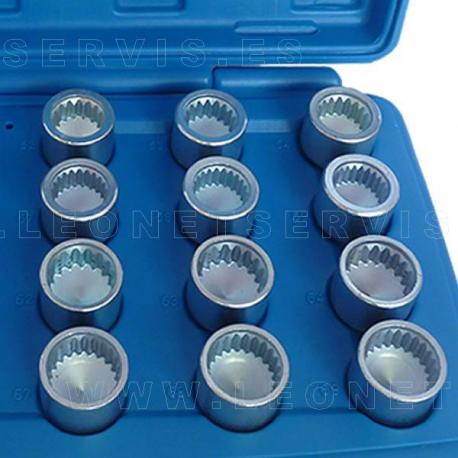 Juego de vasos para tornillos antirrobo VW Touareg y Porsche, 20 piezas