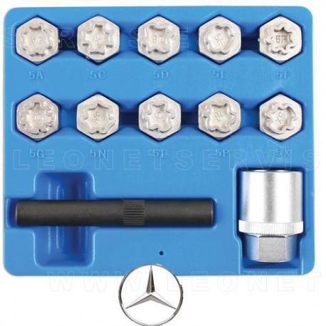 Juego de vasos para tornillos antirrobo VW Touareg y Porsche, 20 piezas