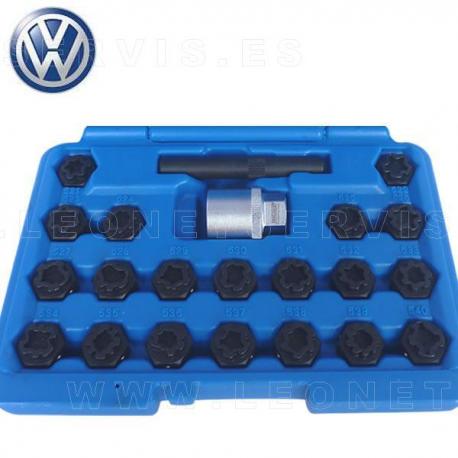 Juego de vasos para tornillos antirrobo Mercedes, 12 piezas