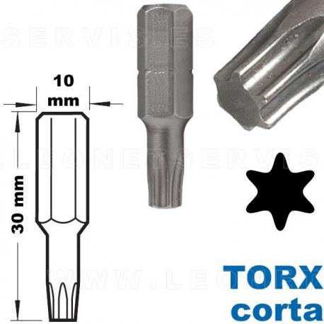Puntas Torx cortas 30mm de acero crv (6150)