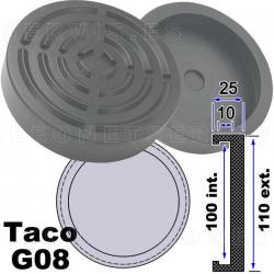 G08 Taco de goma 110mm para elevador Koni, Bradbury, Herkules ,Tecalemit﻿
