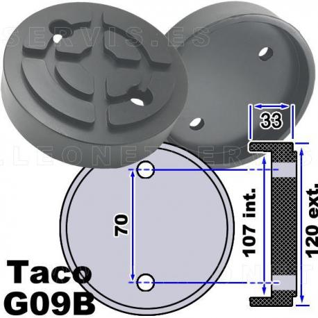 G09B Taco de goma 120mm, extragrueso, para elevador  Launch, Twin Busch, Rp tools...