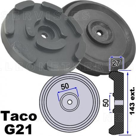 G21 Taco de goma 143 mm para elevadores de coches OMCN, Rogen...