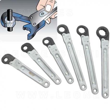 LLaves de carraca abiertas, 6 piezas