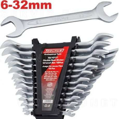 Juego de llaves planas dobles. 12 piezas