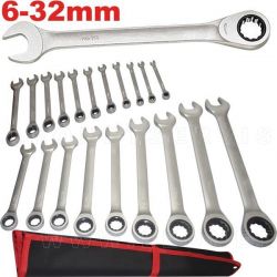 Juego de llaves combinadas con carraca, 20 piezas