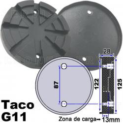 G11 Taco de goma 125mm. para elevador Nussbaum, Ami...