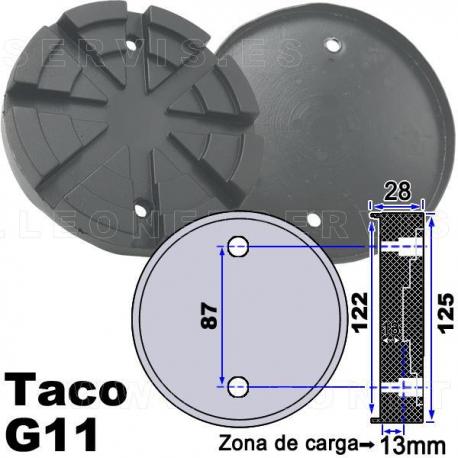 G11 Taco de goma 125mm. para elevador Nussbaum, Ami...