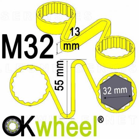 Tapón OKwheel® con indicador inferior de tuercas flojas para ruedas de vehículos industriales.