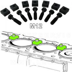 Juego de 7 bridas y tornillos M12