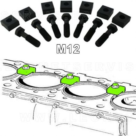 Juego de 7 bridas y tornillos M12