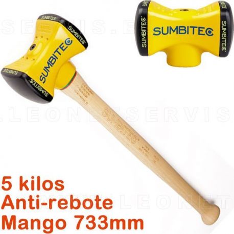 Martillo anti-rebote de 5Kg con mango estandar de 733 mm