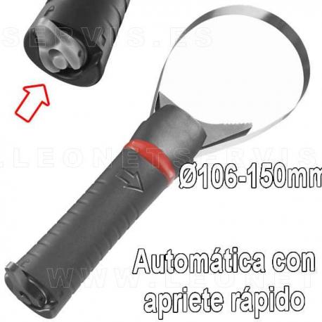 Llave de filtro automática de apriete rápido de 106-150mm