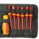 Juego de destornilladores VDE con aislamiento eléctrico.  13 piezas
