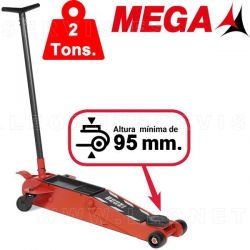 Gato de carretilla MEGA de 2 toneladas BAJO 95 mm.