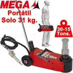 Gato oleo neumático MEGA de 30-15 tons. Chasis CORTO y BAJO