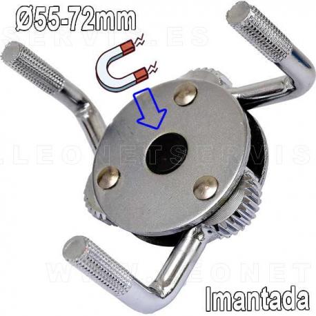 Llave para filtro de aceite camión con 3 patas e imantada