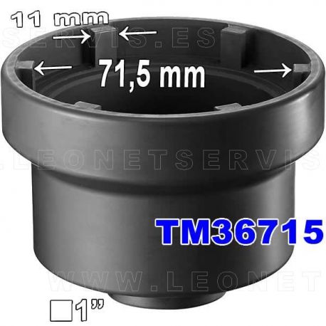 Vaso de 4 almenas interiores para mecánica en vehículo industrial