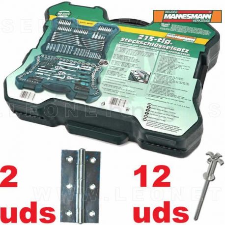 2 BISAGRAS para  Maletín herramientas Mannesmann M98430 215 piezas