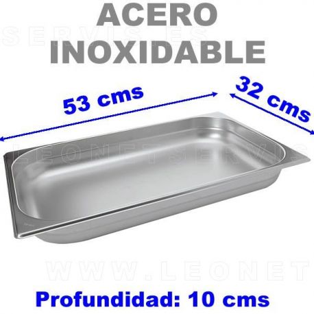 Bandeja de acero inoxidable para recoger derrames. 53x32 cms.