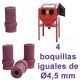 4 boquillas de recambio  IGUALES para la cabina de arenar 0036, 0019 y 10077