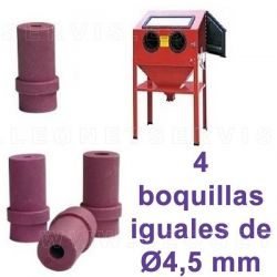4 boquillas de recambio  IGUALES para la cabina de arenar 0036, 0019 y 10077