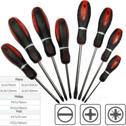 Juego de destornilladores profesionales Planos, PH y PZ
