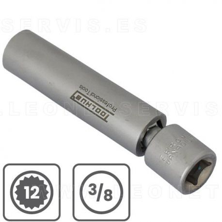 Vaso articulado para bujías 12 caras y 14 mm