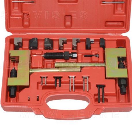 Equipo para remachar y montar la cadena de distribución de Mercedes