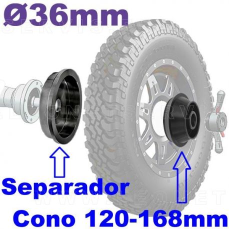 Cono extragrande y separador para 4x4 y pequeño camión. UNIVERSAL para equilibradora de eje 40 mm