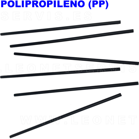 Rollo de varilla de electrodo de polipropileno negro, 4,5 metros