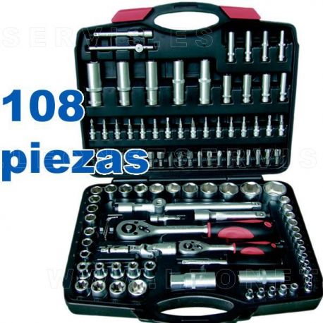 Maletín de herramientas de 218 piezas y tres carracas